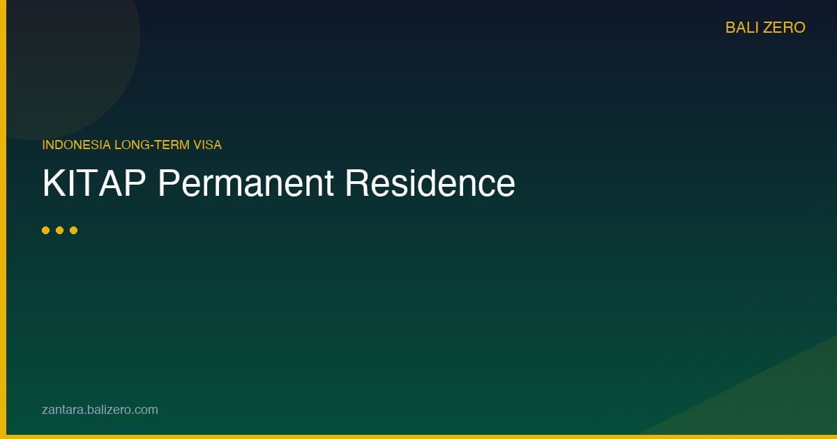 KITAP permanent residence Indonesia permanent stay permit 2026