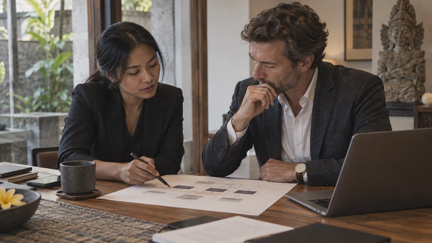 Investment advisers comparing tax incentive scenarios for a multinational group
